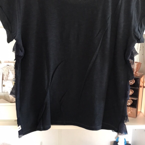HOLLISTER Navy Blue Textured Ruffle Layer Soft Top - Picture 7 of 9